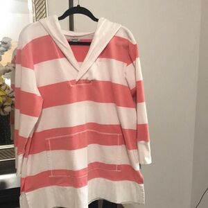 DKNY Pink Boxy Sailor Collar Hoodie